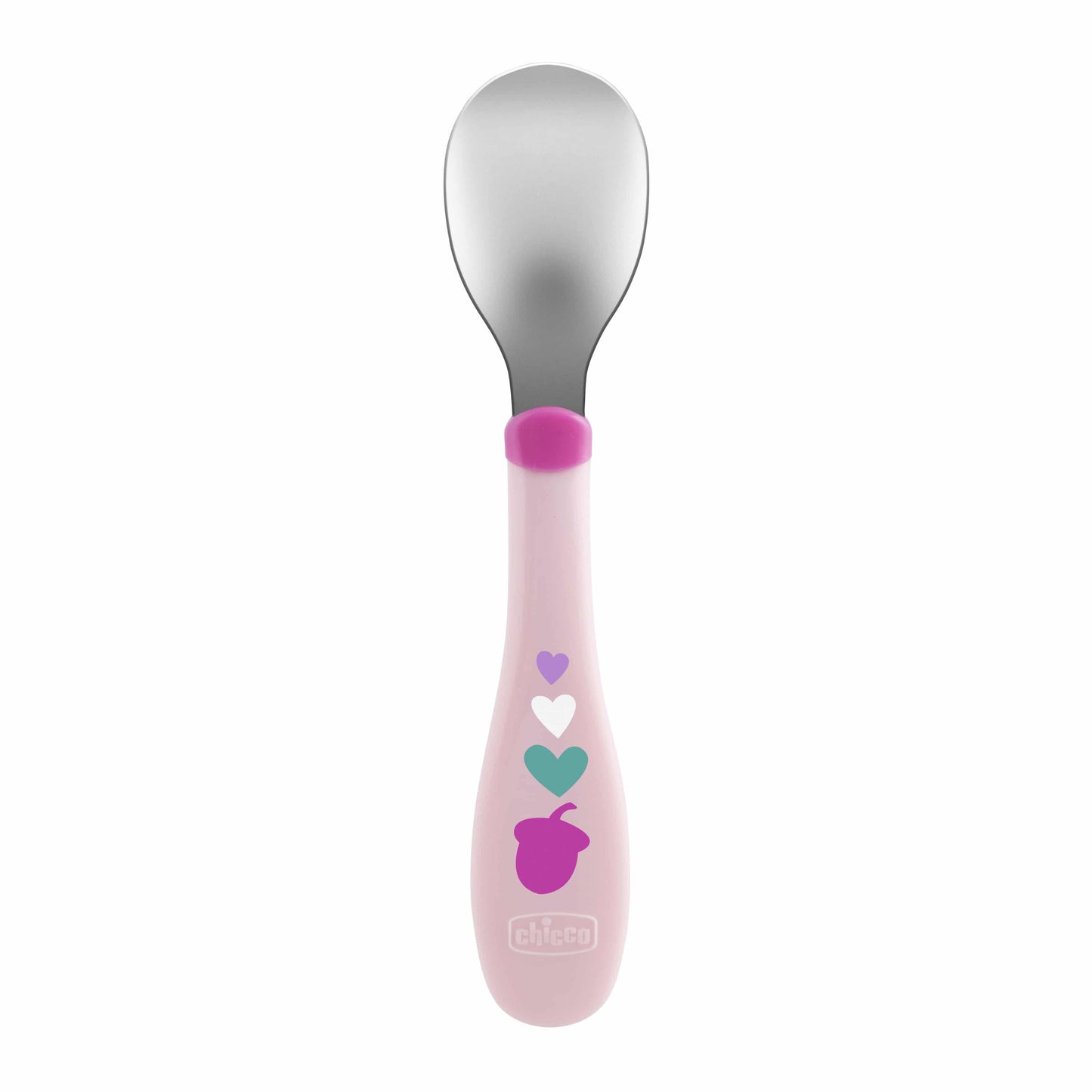 Chicco Metal Cutlery Fork Spoon 18m+  2 copë - Rozë