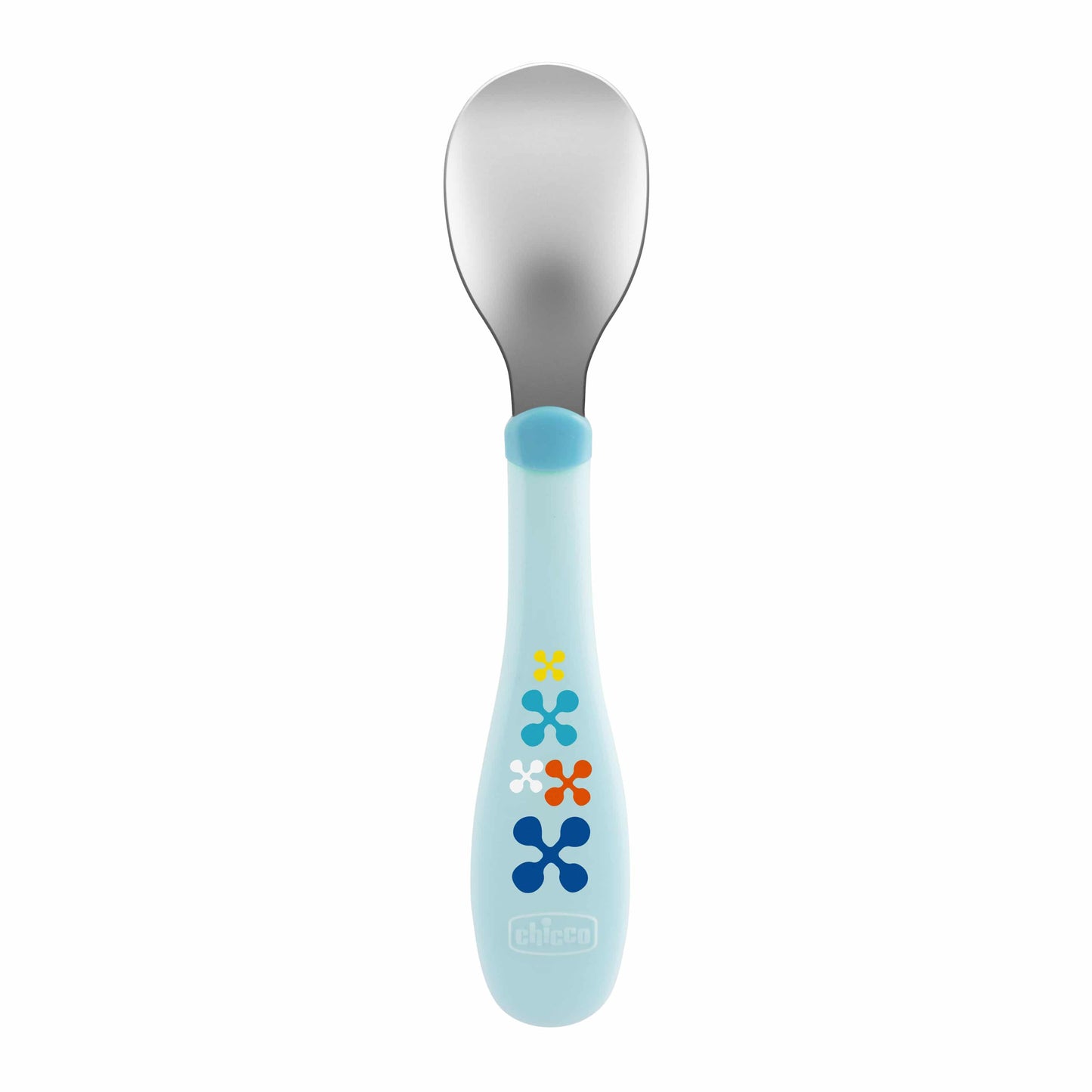 Chicco Metal Cutlery Fork Spoon 18m+  2 copë - Blu e çelët