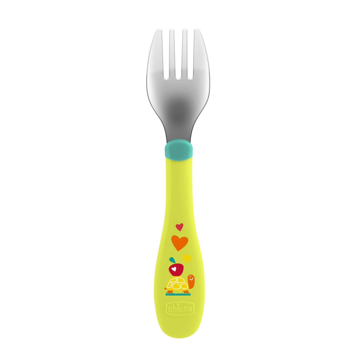 Chicco Metal Cutlery Fork Spoon 18m+  2 copë - Jeshile