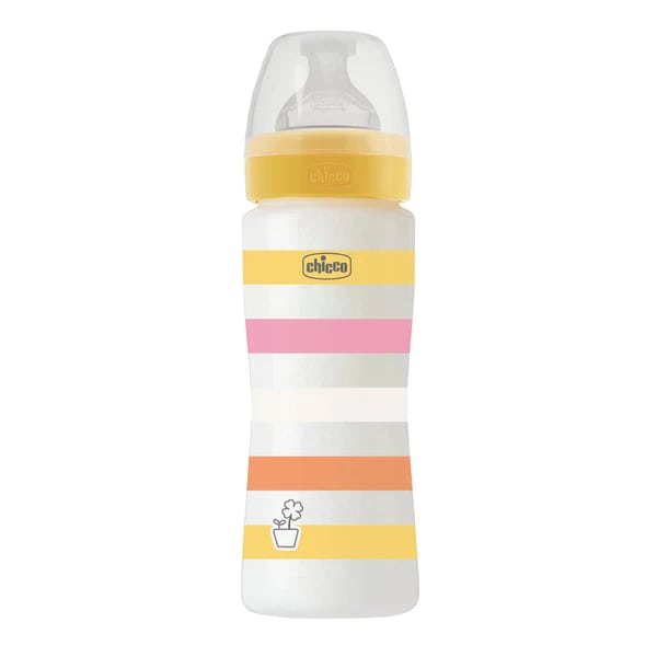 Chicco Well Being Baby Bottle Anti-Colic System Plastic 4m+  330ml - E verdhë