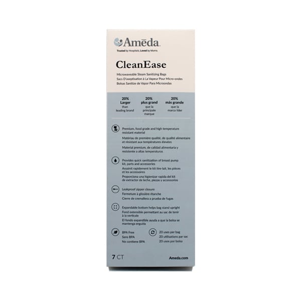 Ameda CleanEase Microwaveable Steam Sanitization Bags  7 copë