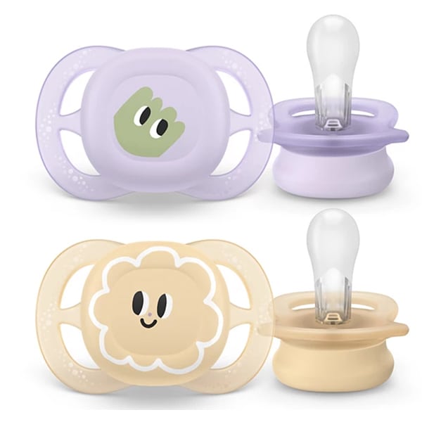 Philips Avent Ultra Start SCF075 Orthodontic Silicone Pacifiers 0-2m  2 copë - Vjollcë-Bezhë