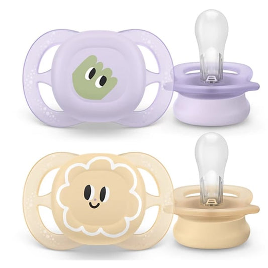 Philips Avent Ultra Start SCF075 Orthodontic Silicone Pacifiers 0-2m  2 copë - Vjollcë-Bezhë