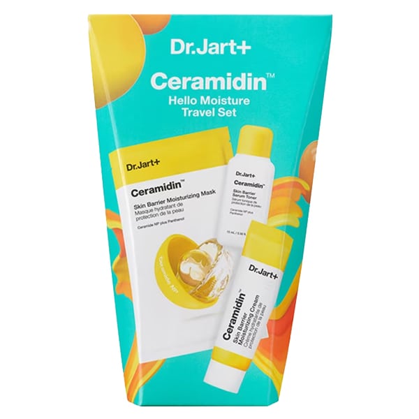 Dr. Jart+ Ceramidin Hello Moisture Travel Set with Skin Barrier Serum Toner, 15ml, Moisturising Cream, 7ml & Moisturising Mask, 22g  1 set