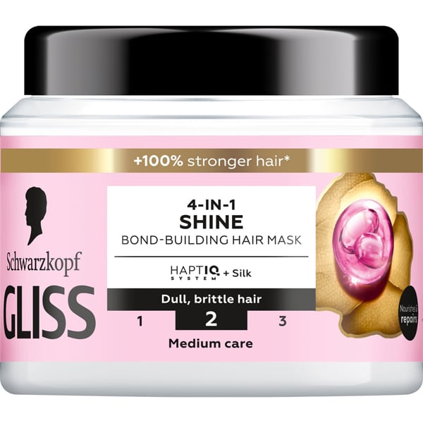 Schwarzkopf Gliss 4-in-1 Shine Bond-Building Hair Mask for Dull, Brittle Hair  400 ml