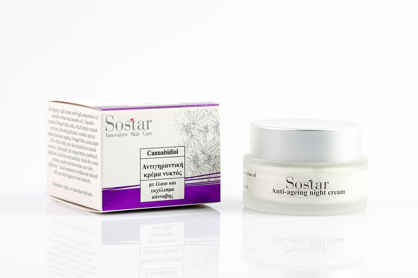 Sostar Cannabidiol Anti-Aging Night Cream with hemp oil & extract  50 ml