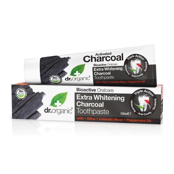 Dr.Organic Extra Whitening Activated Charcoal Toothpaste  100 ml