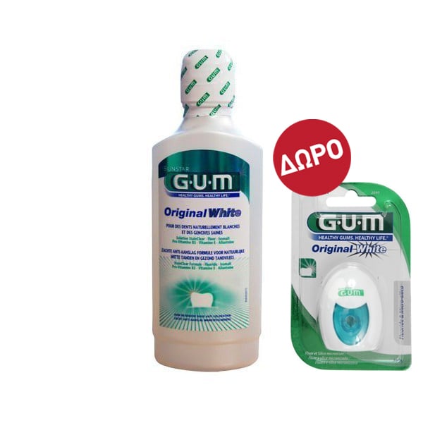Gum Original White Solution, 300ml & FREE Gum Original White Floss 30m  1 copë