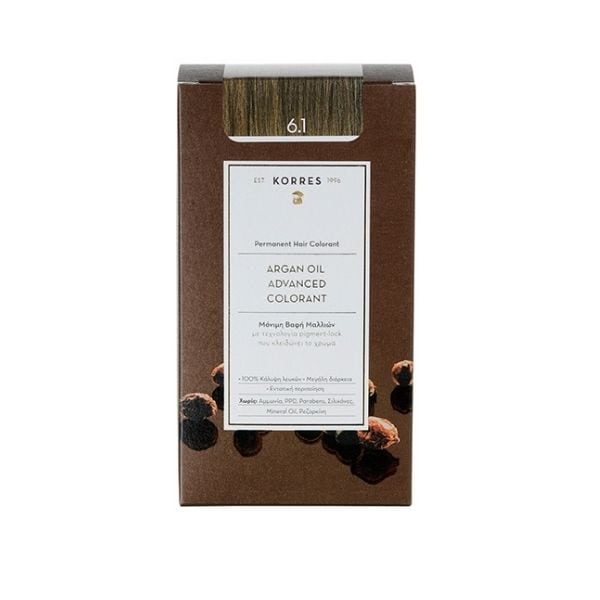 Korres Argan Oil Advanced Colorant 6.1 Ash Dark Blonde  50 ml